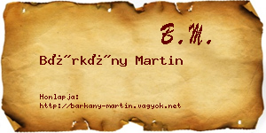 Bárkány Martin névjegykártya