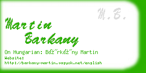 martin barkany business card